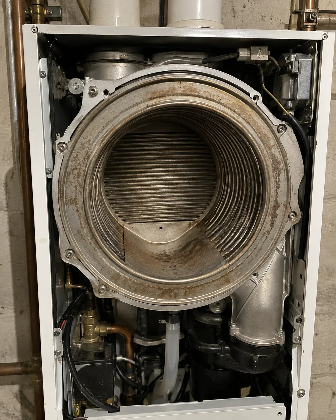Boiler cleaning Ottawa — heat exchanger before cleaning